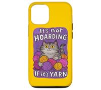Not Hoarding If It's Yarn Funny Cat Knitting Crochet Lover Carcasa para iPhone 12/12 Pro