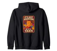 Not Hoarding If It's Yarn Funny Cat Knitting Crochet Lover Sudadera con Capucha