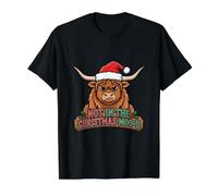 Not in The Christmas Moo-d Vaca Highland Camiseta gráfica económica, Hombre, Negro, M