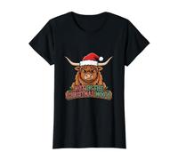 Not in The Christmas Moo-d Vaca Highland Camiseta gráfica económica, Mujer, Negro, XS