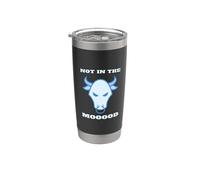 Not In The Mood Funny Cow Farmer Dairy Rancher Angry Bull Vaso térmico de acero inoxidable de doble pared