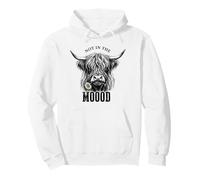 Not In The Moood Funny Highland Cow Pun Heilan Coo Daisy Sudadera con Capucha