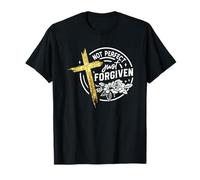 Not Just Forgiven Cruz Flower Motif Camiseta