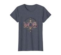 Not Just The Mother Mob Elegante Vintage Orgullo Familiar Camiseta, Mujer, Azul Jaspeado, XS