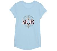 Not Just The Mother Mob Elegante Vintage Orgullo Familiar Camiseta, Niñas, Azul Bebé, XS