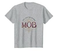Not Just The Mother Mob Elegante Vintage Orgullo Familiar Camiseta, Niños, Gris Jaspeado, 3 años