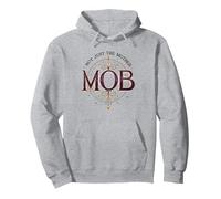 Not Just The Mother Mob Elegante Vintage Orgullo Familiar Sudadera con Capucha, Unisex para Adultos, Gris Jaspeado, XXL