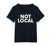 Not Local Camiseta, Mujer Tallas Grandes, Negro, 2XL Grande