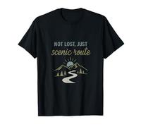 Not Lost Just Scenic Route Camping Adventure Gráfico Camiseta