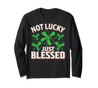 Not Lucky Just Blessed Día de San Patricio Mamá Niños Niñas Manga Larga