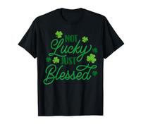Not Lucky Just Blessed St Patrick's Day Girl Irish Shamrock Camiseta