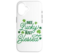 Not Lucky Just Blessed St Patrick's Day Girl Irish Shamrock Carcasa para iPhone 16