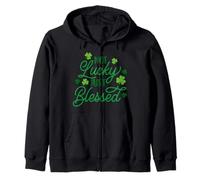 Not Lucky Just Blessed St Patrick's Day Girl Irish Shamrock Sudadera con Capucha