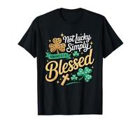 Not Lucky Simply Blessed Romans 4:7-8 Christian Clover Faith Camiseta