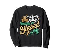 Not Lucky Simply Blessed Romans 4:7-8 Christian Clover Faith Sudadera