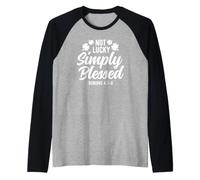 Not Lucky Simply Blessed, Vintage, St Patrick's Faith Green Camiseta Manga Raglan
