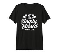 Not Lucky Simply Blessed, Vintage, St Patrick's Faith Green Camiseta Premium