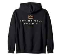 Not My Will But His Christian Faith Crown Diseño Minimal Sudadera con Capucha