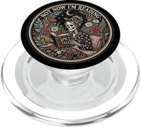 Not Now I'm Reading Book Goth Skeleton Horror Bookish Gothic PopSockets PopGrip para MagSafe