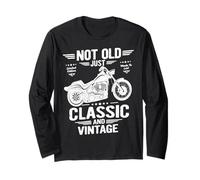 Not Old Just Classic and Vintage Biker Motorcycle Rider Hombre Manga Larga