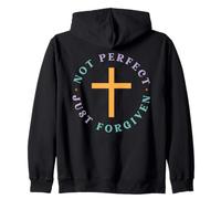 Not Perfect, Just Forgiven - Mensaje Cruzado Cristiano Sudadera con Capucha