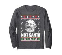 NOT SANTA Karl Marx Suéter feo de Navidad Meme Comunista Manga Larga