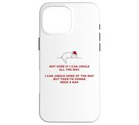 Not Sure if I Can Jingle All The Way - Cat Funny Christmas Carcasa para iPhone 16 Pro MAX
