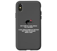 Not Sure if I Can Jingle All The Way - Cat Funny Christmas Carcasa para iPhone X/XS