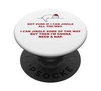 Not Sure if I Can Jingle All The Way - Cat Funny Christmas PopSockets PopGrip Adhesivo