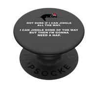 Not Sure if I Can Jingle All The Way - Cat Funny Christmas PopSockets PopGrip Adhesivo
