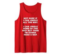 Not Sure if I Can Jingle All The Way - Funny Christmas (Red) Camiseta sin Mangas