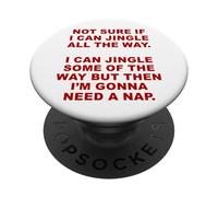 Not Sure if I Can Jingle All The Way - Funny Christmas (Red) PopSockets PopGrip Adhesivo
