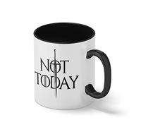 Not Today Game Of Thrones Arya Stark Blanca taza de café con RIM Negro y manija Mug