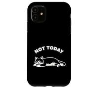 Not Today Lazy Feline Mood, Ambiente de Humor sarcástico de Gato mínimo Carcasa para iPhone 11
