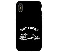 Not Today Lazy Feline Mood, Ambiente de Humor sarcástico de Gato mínimo Carcasa para iPhone X/XS