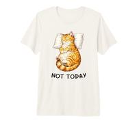 Not Today Lazy Sleeping Orange Cat Meme Funny Morning Mood Camiseta Premium