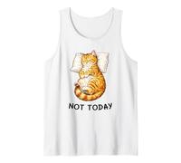 Not Today Lazy Sleeping Orange Cat Meme Funny Morning Mood Camiseta sin Mangas