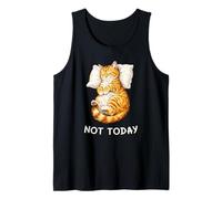 Not Today Lazy Sleeping Orange Cat Meme Funny Morning Mood Camiseta sin Mangas