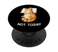 Not Today Lazy Sleeping Orange Cat Meme Funny Morning Mood PopSockets PopGrip Adhesivo