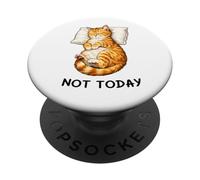 Not Today Lazy Sleeping Orange Cat Meme Funny Morning Mood PopSockets PopGrip Adhesivo