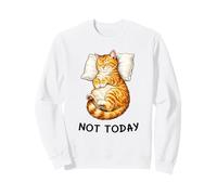 Not Today Lazy Sleeping Orange Cat Meme Funny Morning Mood Sudadera