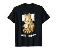 Not Today Lazy Sleeping Tabby Cat Meme Funny Morning Mood Camiseta