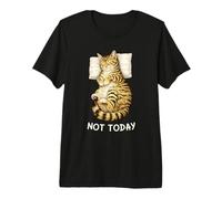 Not Today Lazy Sleeping Tabby Cat Meme Funny Morning Mood Camiseta Premium