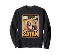 Not Today Satan Funny Jesus Christian Retro Sudadera