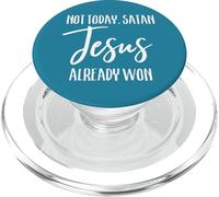 Not Today Satan Jesus Already Won Christian Bold Faith PopSockets PopGrip para MagSafe