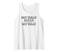 Not Today Satan Not Today Cute Inspirational Christian Cita Camiseta sin Mangas