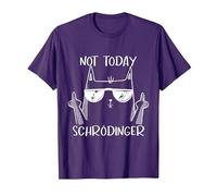 Not Today Schrödinger Gato Física Experimento Camiseta, Hombre, Morado, 3XL