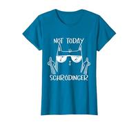 Not Today Schrödinger Gato Física Experimento Camiseta, Mujer, Zafiro, XXL