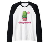 Not Today Seriously and Angry Cactus Lindo Estilo Camiseta Manga Raglan