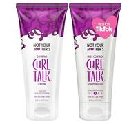 Not Your Mother's Curl Talk Frizz Control Sculpting Gel and Defining Cream (pacote com 2) - Formulado com complexo de cachos de arroz - Para todos os tipos de cabelo cacheado (170 g, pacote com 2)